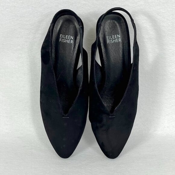 Eileen Fisher Gatwick Nubuck Slingback Pumps Preppy Old Money Minimalist 7.5M - Picture 7 of 9